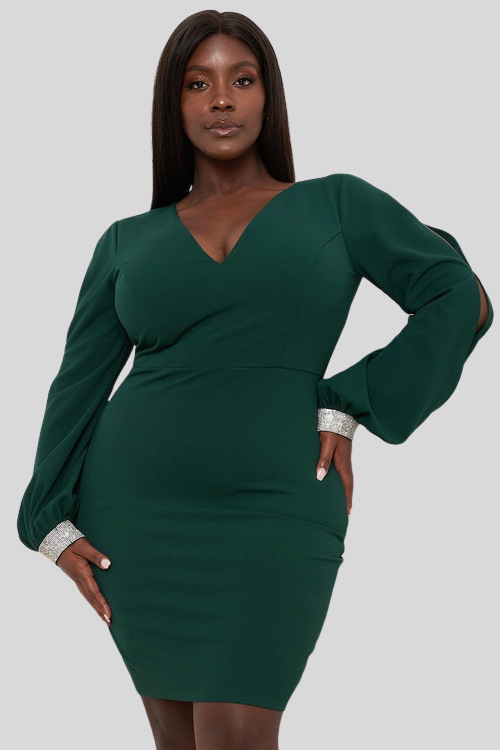 Rhinestone Cuff Mini Dress