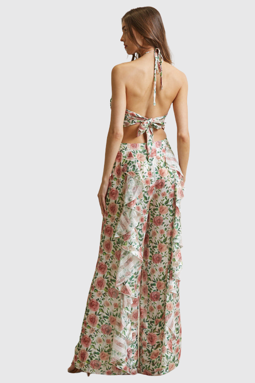 Rose Chiffon Two-Piece Set
