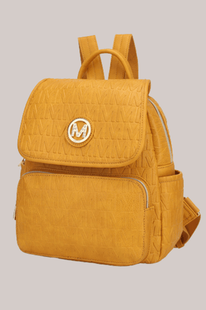 Vegan Leather Backpack – Gold Detail – Women's Clothing by Lumiark