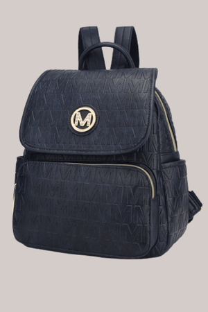Vegan Leather Backpack – Gold Detail – Women's Clothing by Lumiark