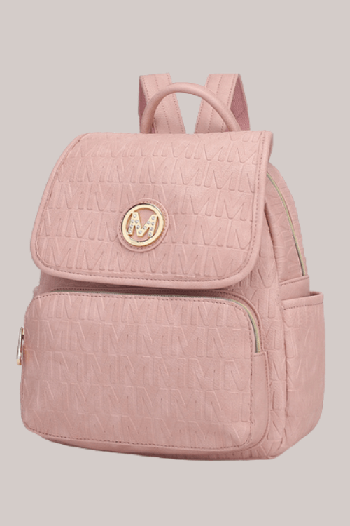 Vegan Leather Backpack – Gold Detail – Women's Clothing by Lumiark