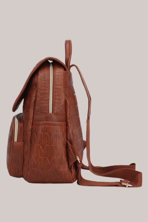 Vegan Leather Backpack – Gold Detail – Women's Clothing by Lumiark