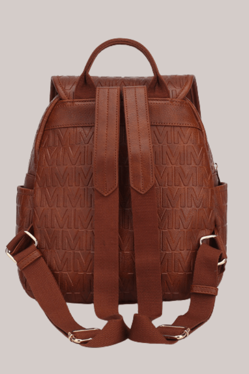 Vegan Leather Backpack – Gold Detail – Women's Clothing by Lumiark