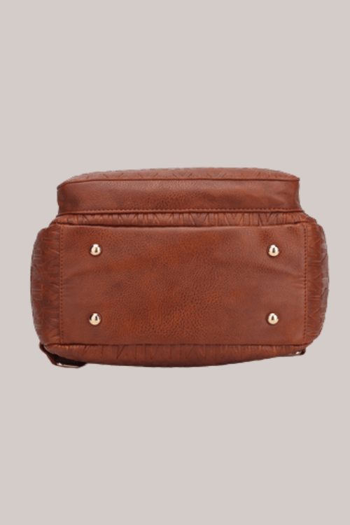 Vegan Leather Backpack – Gold Detail – Women's Clothing by Lumiark