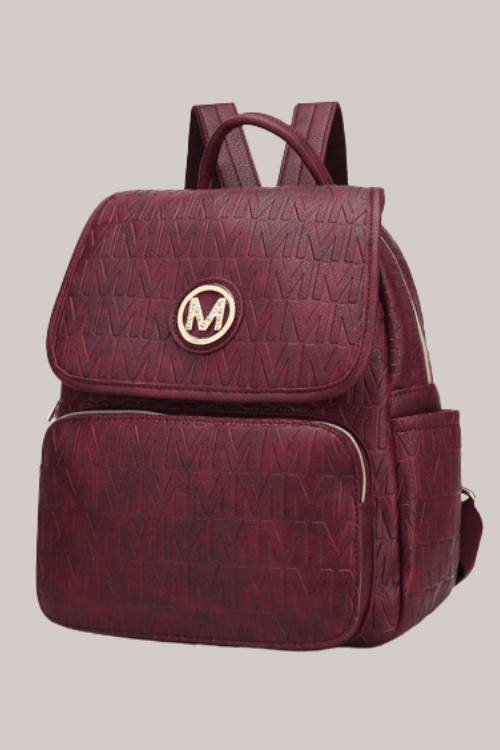 Vegan Leather Backpack – Gold Detail – Women's Clothing by Lumiark