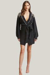 Black Wrap Sweater Dress