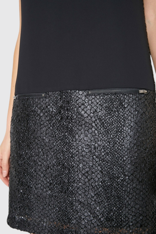 Zipper Pocket Sleeveless Dress