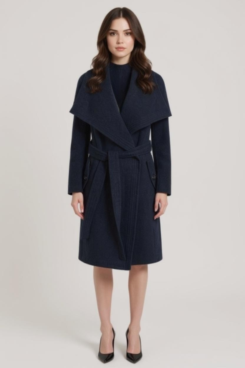 Wool Blend Large Lapel Duster Coat