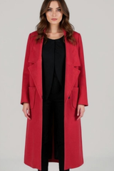 Faux Wool Wrap Belted Coat