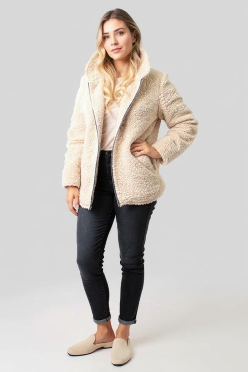 Lauren Zip Up Borg Teddy Jacket