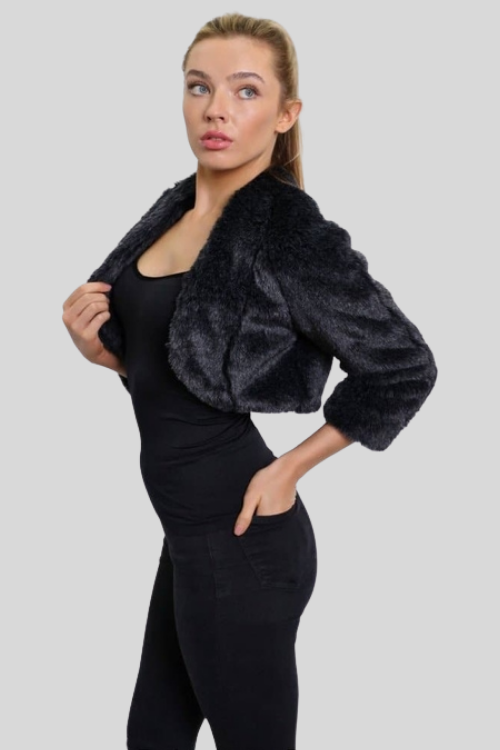 Faux Fur Cropped Jacket