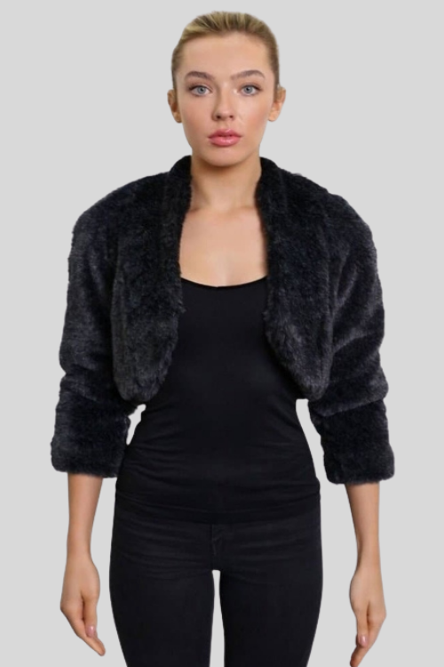 Faux Fur Cropped Jacket