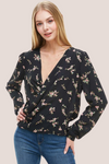 Floral Surplice Long Sleeve Top – Women's Clothing by Lumiark