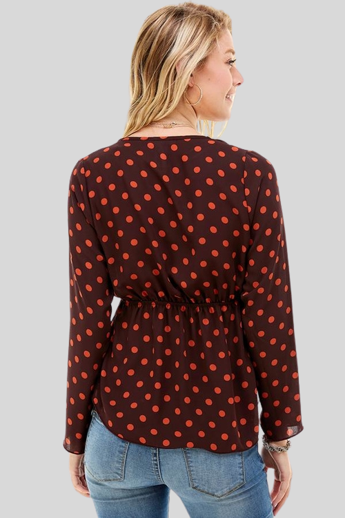 Polka Dot Hi-Low Blouse