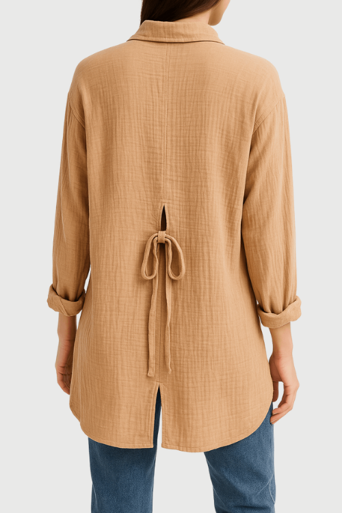 Oversized Gauze Button-Up Shirt