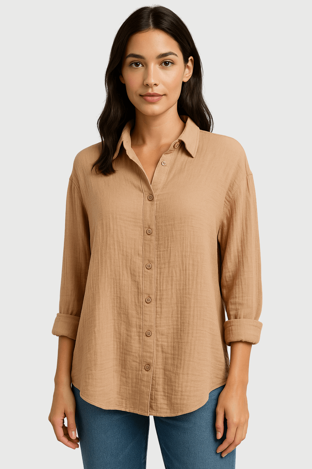Oversized Gauze Button-Up Shirt