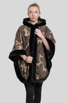 Faux Fur Trim Camo Cape with Hood – Jackets & Coats by Lumiark
