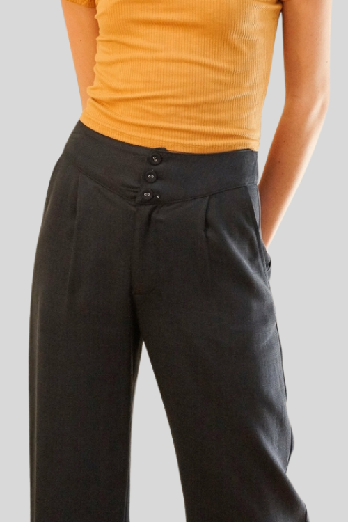 Fringe Hem Cropped Wide-Leg Pants