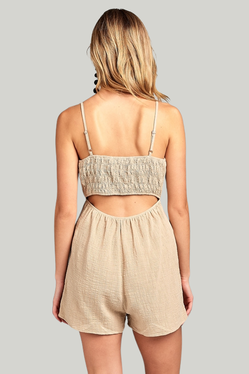 Front Tie Open Back Romper – Jumpsuits & Rompers by Lumiark