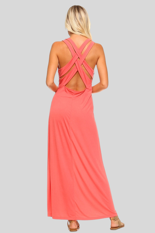 Strappy Backless Halter Maxi Dress – Dresses by Lumiark