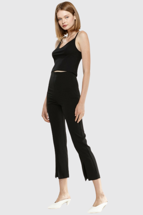 Poly Twill Cropped Trousers