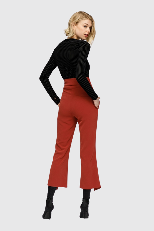 High Waist Slit Detail Trousers