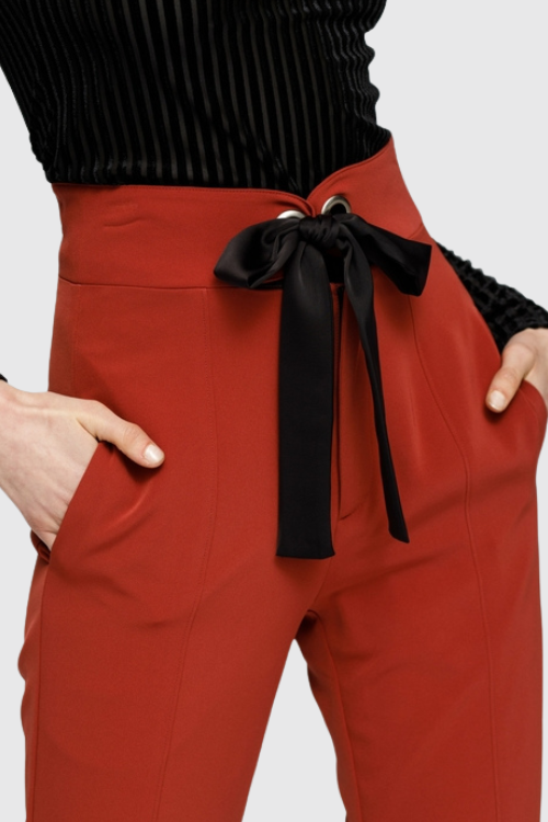 High Waist Slit Detail Trousers