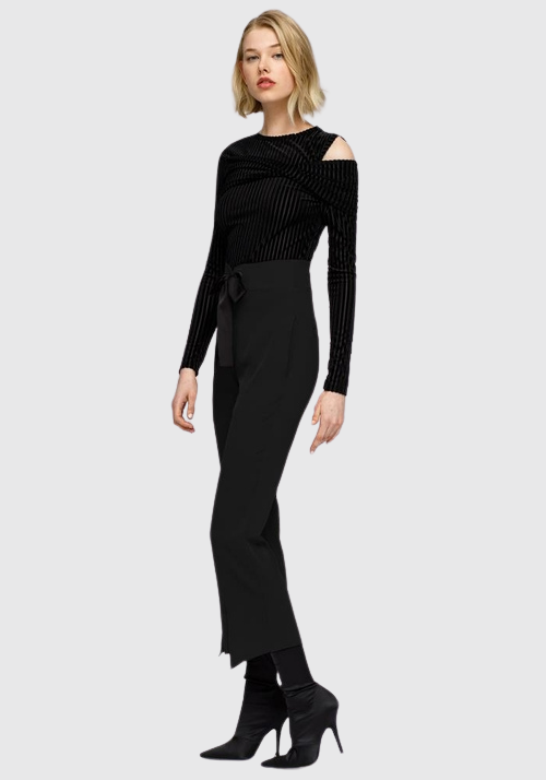 High Waist Slit Detail Trousers