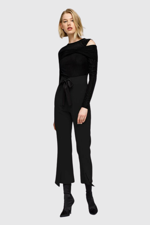 High Waist Slit Detail Trousers