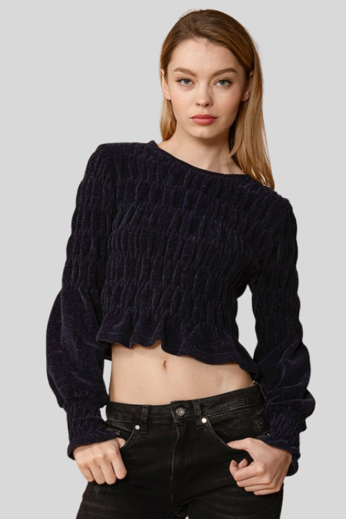 Midnight Peplum Knit Sweater – Sweaters & Hoodies by Lumiark
