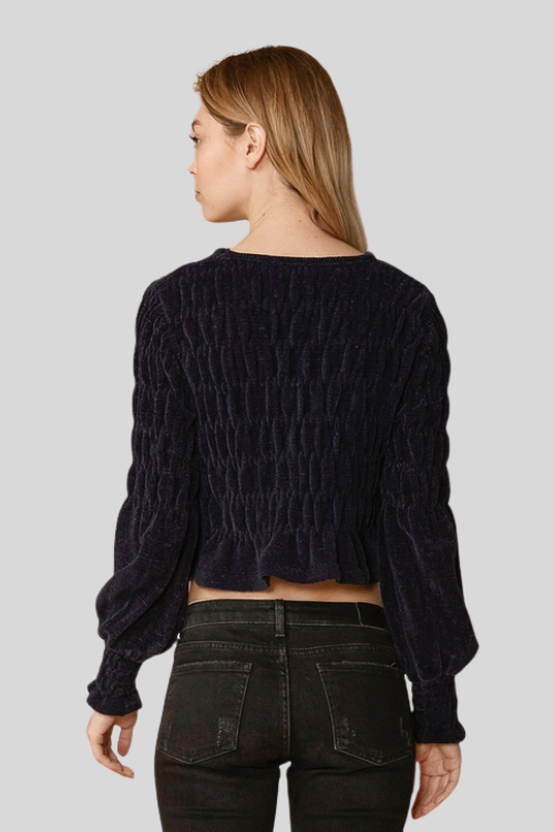 Midnight Peplum Knit Sweater – Sweaters & Hoodies by Lumiark