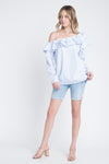 One Shoulder Ruffle Stripe Top – Tops & Blouses by Lumiark