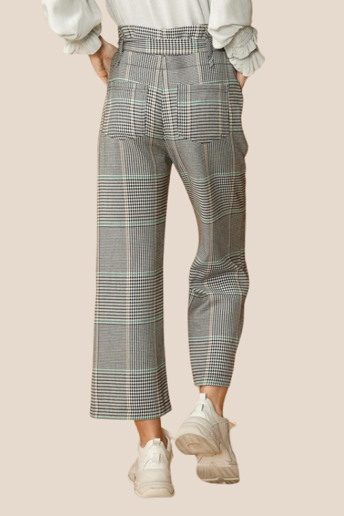 Cropped Plaid Pants with Tie Waist – Pants by Lumiark