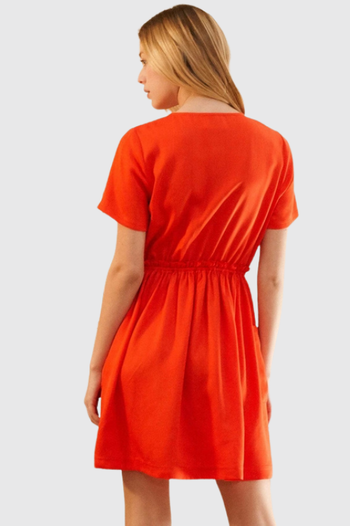 Short Sleeve Utility Dress with Side Pockets