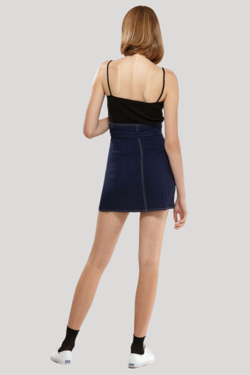 High Waist Double Strap Button Skirt – Skirts by Lumiark