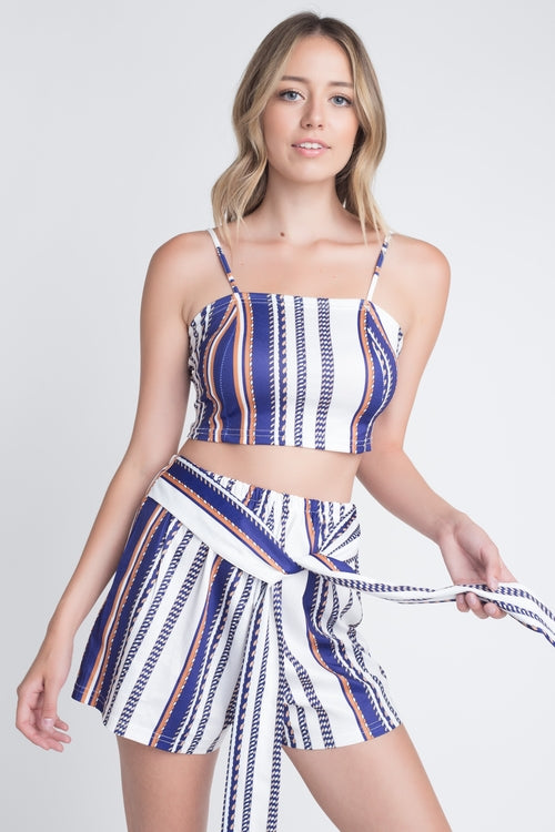 Striped Tie-Front Two-Piece Set – Lingerie & Underwear by Lumiark