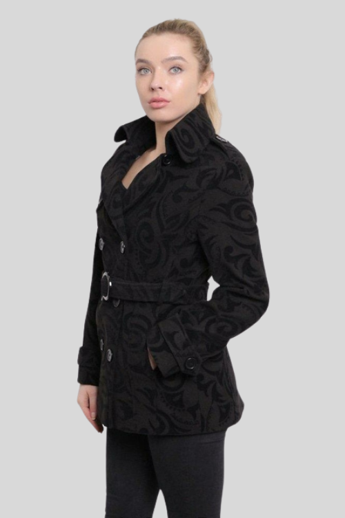 Tribal Print Belted Short Coat – Jackets & Coats by Lumiark