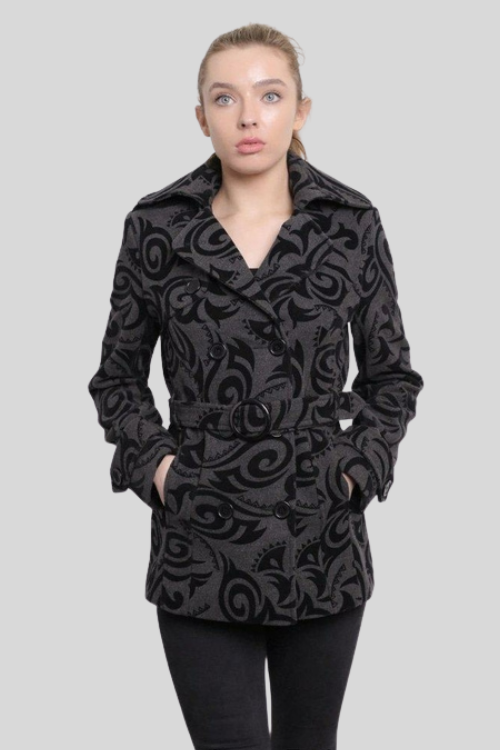 Tribal Print Belted Short Coat – Jackets & Coats by Lumiark