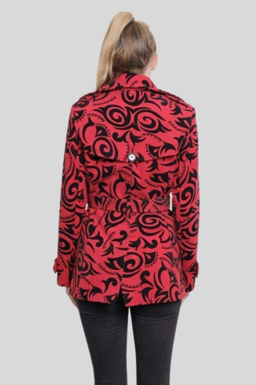 Tribal Print Belted Short Coat – Jackets & Coats by Lumiark
