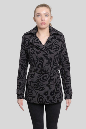 Tribal Print Belted Short Coat – Jackets & Coats by Lumiark
