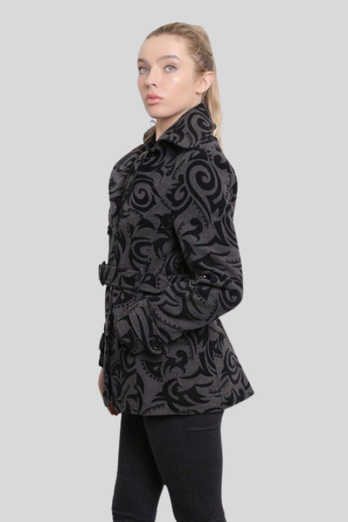 Tribal Print Belted Short Coat – Jackets & Coats by Lumiark