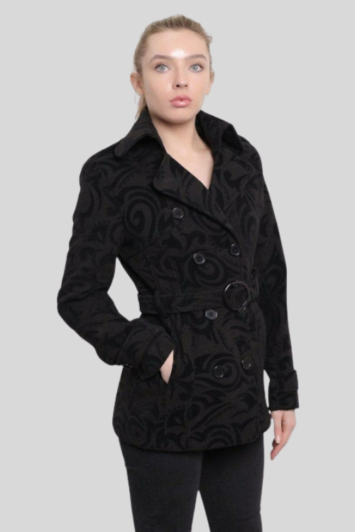 Tribal Print Belted Short Coat – Jackets & Coats by Lumiark