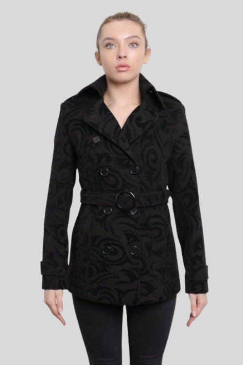 Tribal Print Belted Short Coat – Jackets & Coats by Lumiark