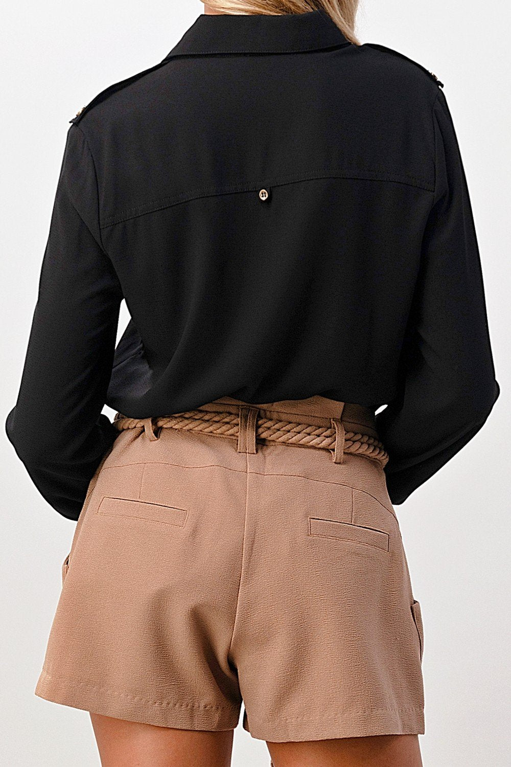 Gold Button Oversized Blouse