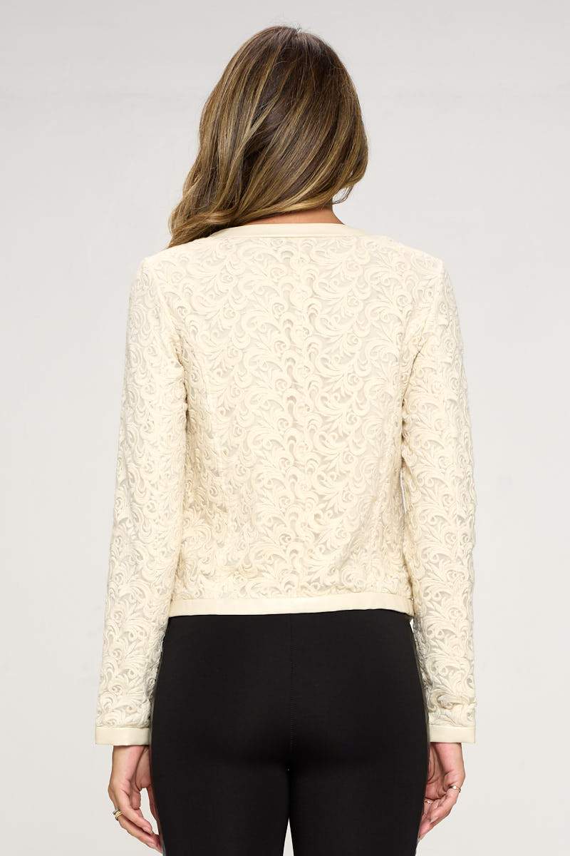 Embroidered Lace Zip-Up Jacket – Women's Clothing by Lumiark