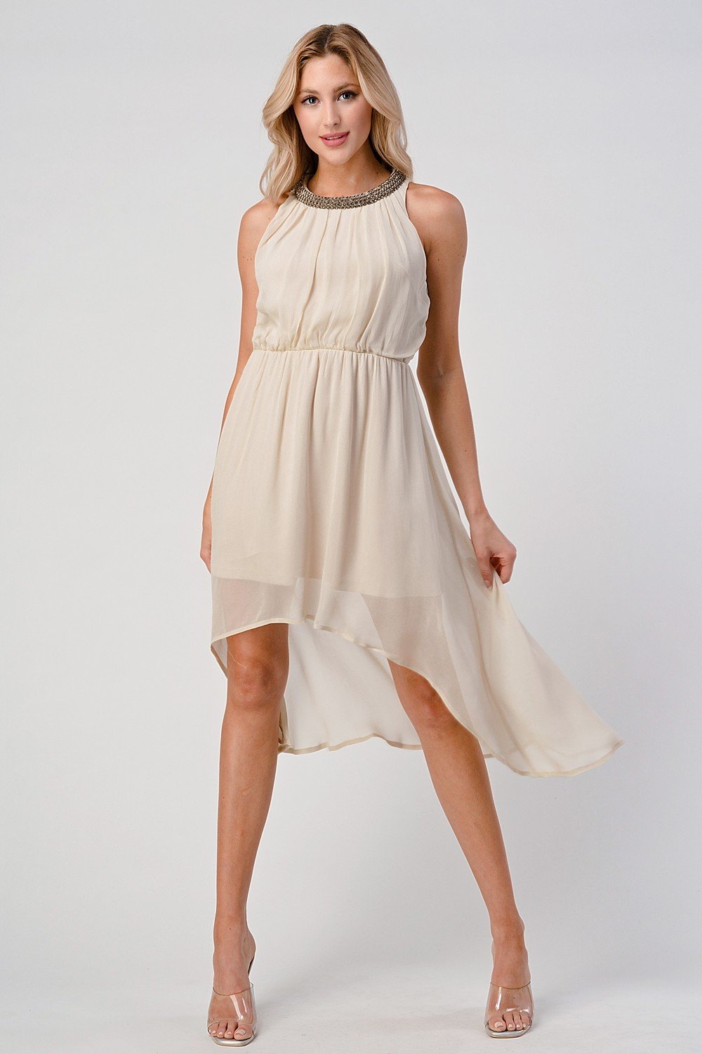 Beaded High-Low Dress – Women's Clothing by Lumiark