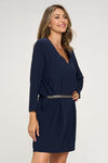 V-Neck Belted Dress – Women's Clothing by Lumiark