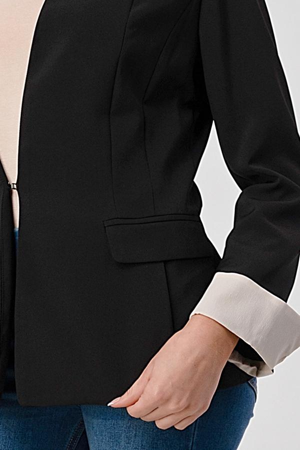 Tailored Open Blazer – Collarless Cut