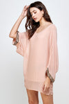 Batwing Sleeve Dress with Beaded Cuff – Women's Clothing by Lumiark