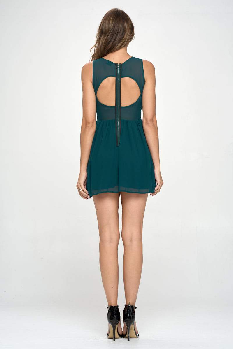 Vegan Leather Mesh Panel Mini Dress – Women's Clothing by Lumiark